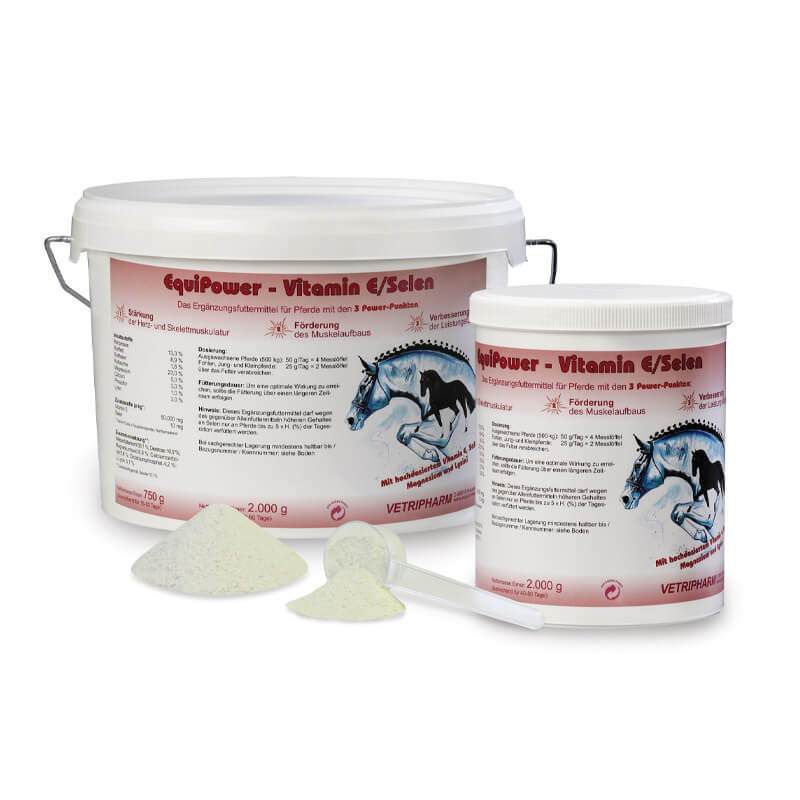 EquiPower-Vitamin E von Vetripharm in verschiedenen Grössen als Pulver