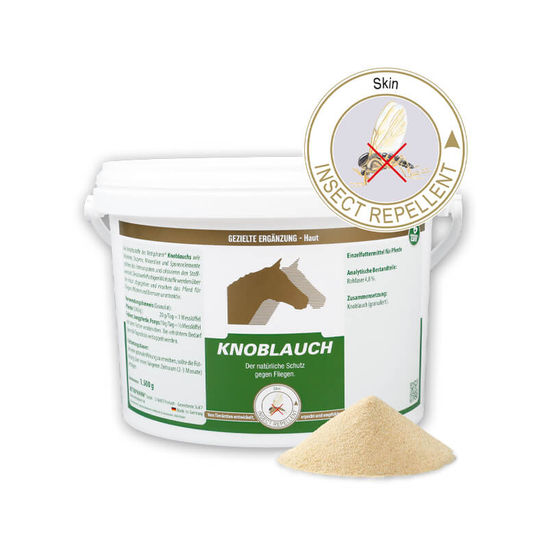 Knoblauch von Vetripharm im Eimer als Pulver